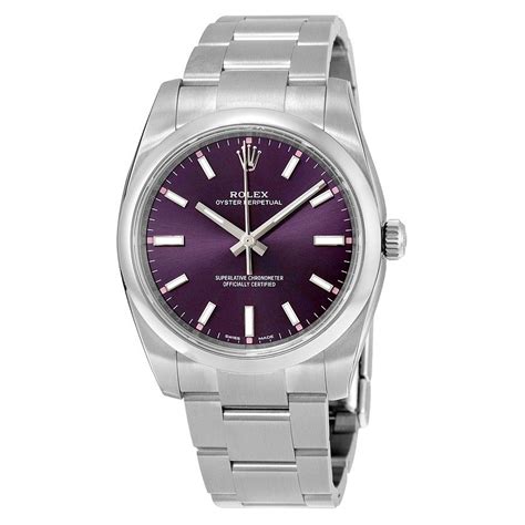 rolex oyster perpetual 34 purple grape dial|rolex oyster perpetual everest value.